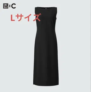 유니클로 C 크레이프 저지 원피스 블랙 L