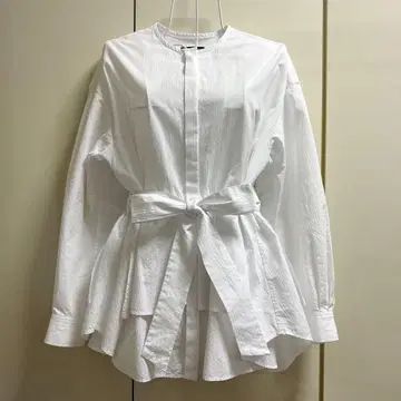 드로어 간이 침대 도비 페플럼 노카라 블라우스 허리 리본