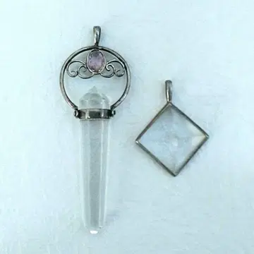 수정 클리어 쿼츠 펜던트 헤드 자수정