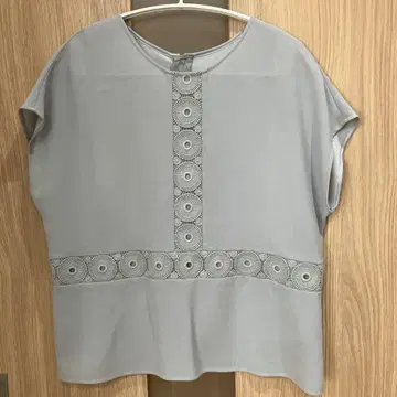 변압기 워크 자수 그레이 반팔 상의