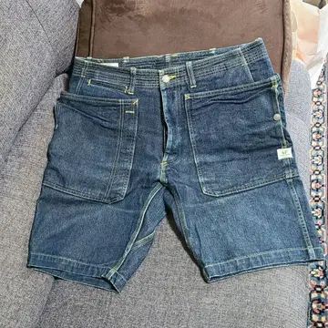 SASSAFRAS 폴 리프 숏 데님 팬츠 L 사이즈