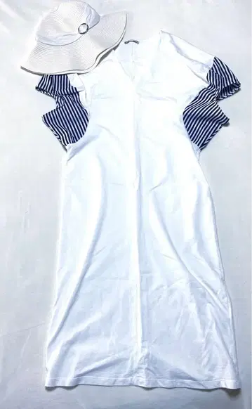 자라 여름 외출 세트 원피스 모자 밀짚 화이트
