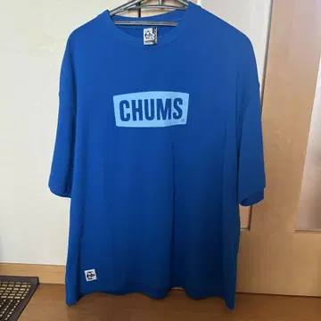 시착만 한 상품. CHUMS 로고 티셔츠 파랑 L 사이즈 오버 사이즈