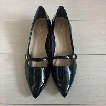블랙 스틸레토 멜리 제인 신발