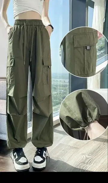 올리브 그린 카고 팬츠