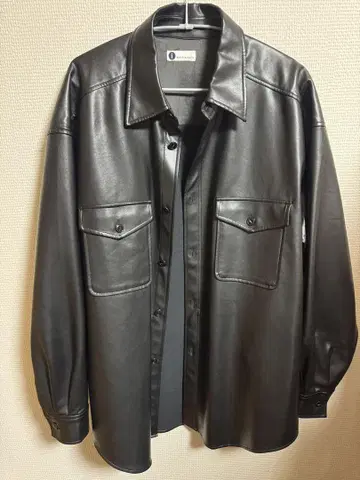 블랙 가죽 셔츠 자켓 UNITED ARROWS