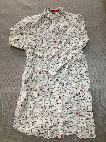 아다치 미츠루 터치 펀치 긴팔 셔츠 원피스