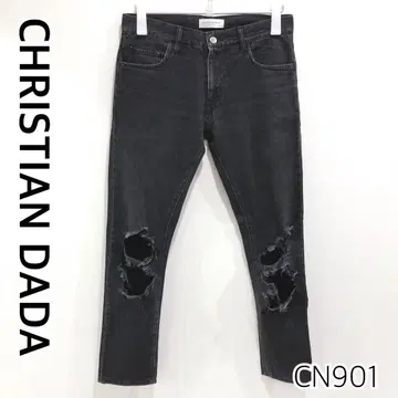 CHRISTIAN DADA 크러쉬 블랙 데님 청바지