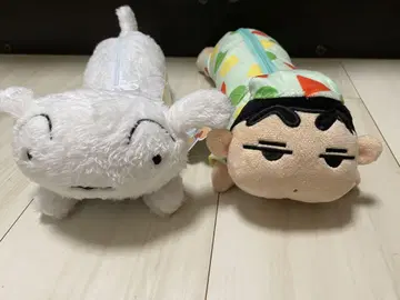 2개 세트 새상품 크레용 신짱 봉제 인형 펜 파우치 필통