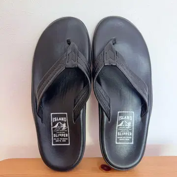 ISLAND SLIPPER 아일랜드 슬리퍼 블랙 가죽 플립플랍