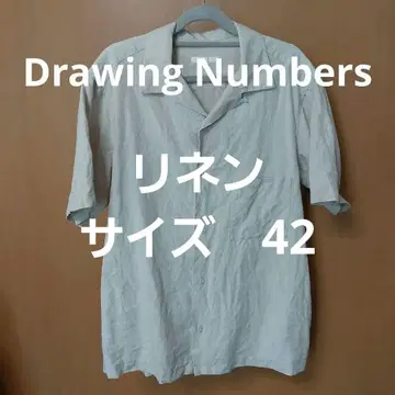 USED Drawing Numbers 린넨 반팔 셔츠 사이즈 42