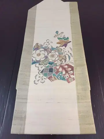 [나고야 오비] 중고 새상품급 중고, 명주, 384cm O-857