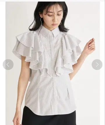 SNIDEL 셔츠 칼라 프릴 블라우스