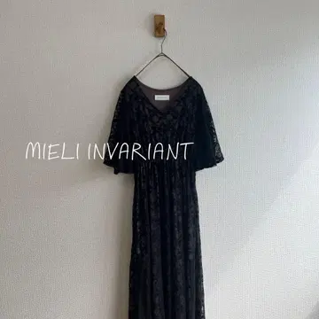 MIELI INVARIANT 턱 레이스 플레어 드레스 원피스 K170