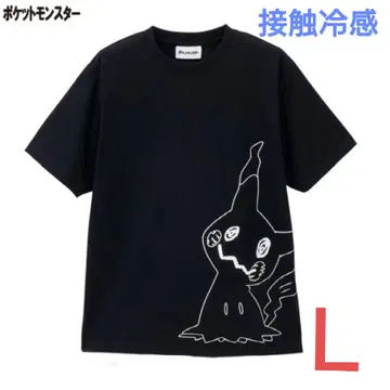 포켓몬 접촉 냉감 남성용 반팔 티셔츠 L 사이즈 미미큐 (블랙)
