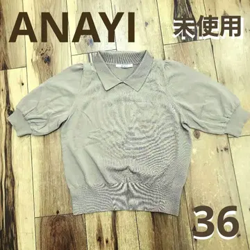 미사용 ANAYI 아나이 카라 부착 반팔 상의