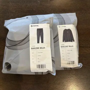 새상품 TENTIAL BAKUNE Mesh 상하의 세트 M 사이즈 블랙