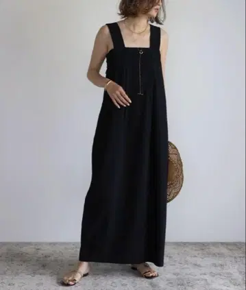오버롤 스커트 린넨 터치 W턱 점퍼 스커트