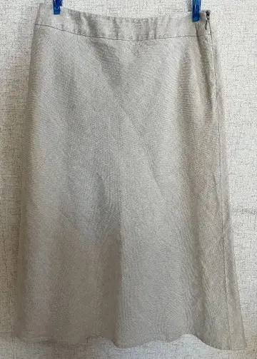 린넨 베이지 세미 플레어 스커트