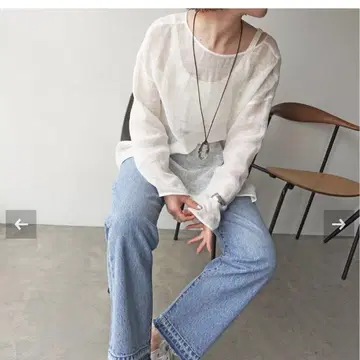 이번 시즌 택 포함 새상품 스픽 앤 스팬 메쉬 린넨 루즈 풀오버