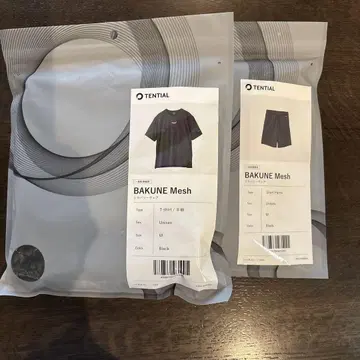 새상품 BAKUNE Mesh 블랙 티셔츠 & 숏팬츠 M 사이즈
