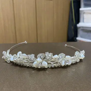 웨딩 티아라, 귀찌, 목걸이 3개 세트