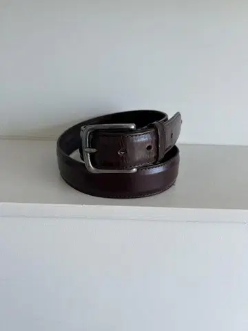 WHC 백악관 다크 브라운 가죽 벨트