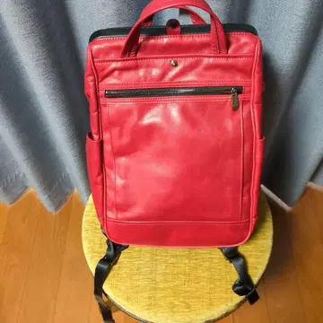 ESTAME 빨간색 가죽 백팩