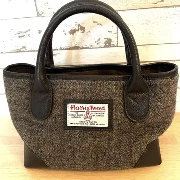 Harris Tweed 해리스 트위드 핸드백 브라운 그레이 체크 무늬