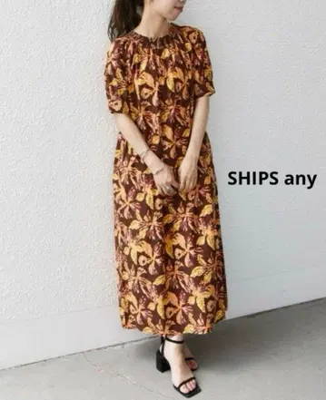 SHIPS any 페인트 플라워 색상 선택 원피스