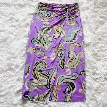 ETRO 에트로 페이즐리 무늬 타이트 스커트 퍼플 42