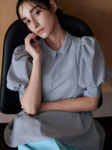 CELFORD 메쉬 블라우스 깅엄 체크 38