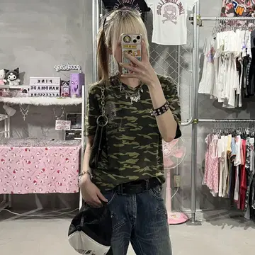 하이드로겐 V넥 카모플라쥬 큐빅 티셔츠