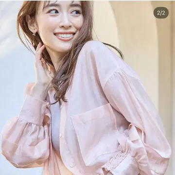 백 버튼 시어 셔츠 핑크 36
