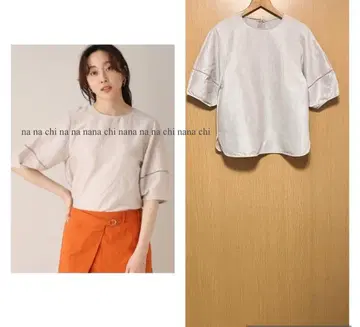 23ss 새상품급 언타이틀 세탁 가능 접촉 냉감 블라우스 린넨 혼방