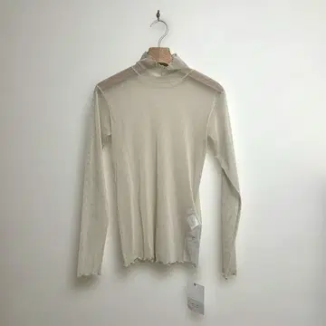 미사용 택 포함 PUBLIC TOKYO 메쉬 멜로 하이넥 롱 T
