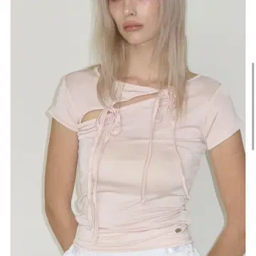 CRANK String Slit Top_Pink 슬릿 티셔츠