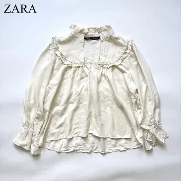 ZARA 자라 펄 프릴 블라우스 시어 캐주얼 모드 루즈핏