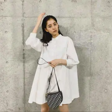 AMERI 7부 소매 원피스 새상품급 화이트 신키 유코