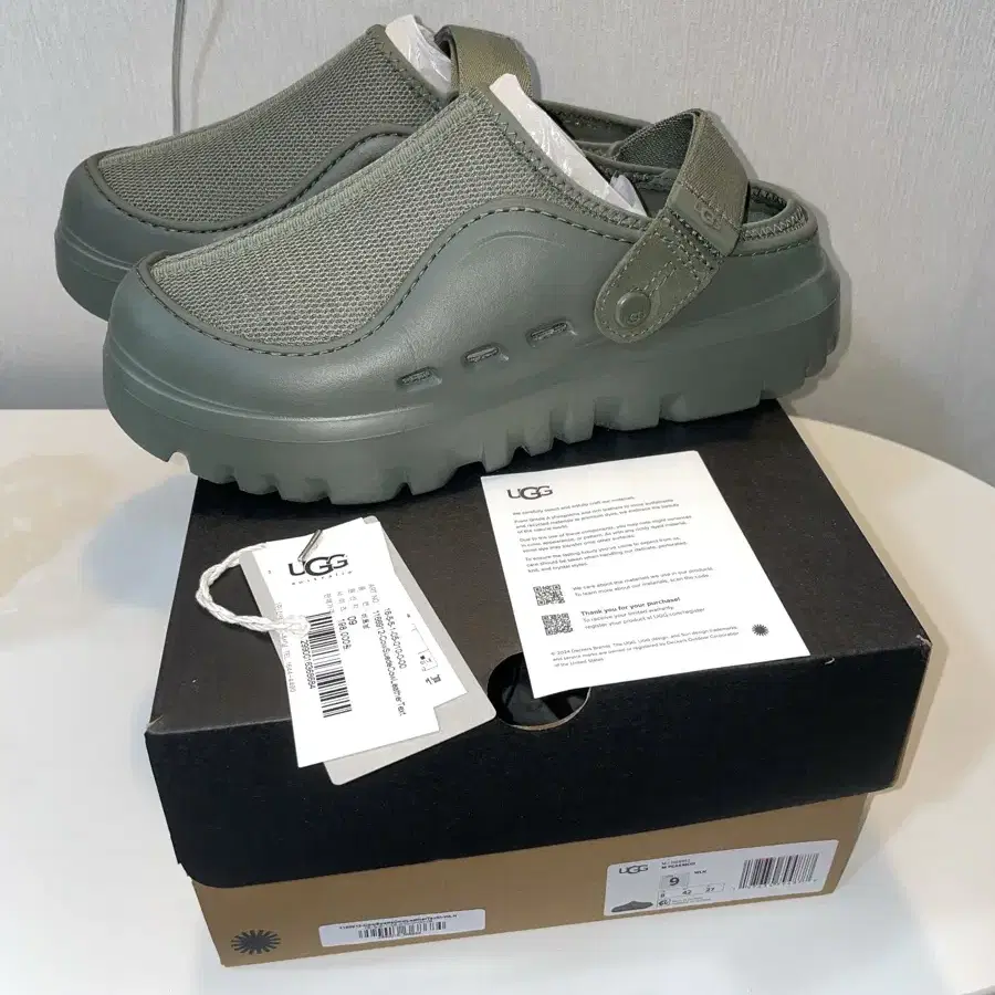 サンダル・ミュール UGG Mesh Velcro Cushioning Slippers Peak Mode Woodland Green Ugg Peakmod Green Mesh Blend Slippers In Woodland Green