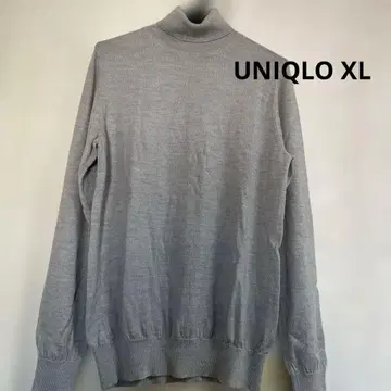 그레이 터틀넥 니트 모 100% L