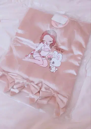 Girl & Bunny 리본 토트 peach john foxy