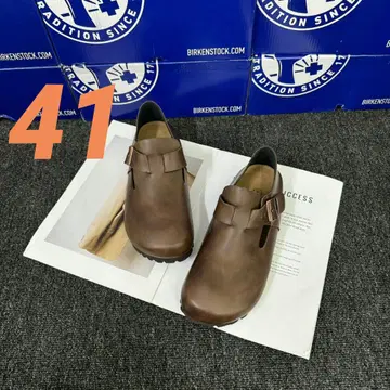 버켄스탁 런던 신발 가죽 브라운