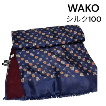 고급 WAKO WAKO 실크 머플러 이탈리아제