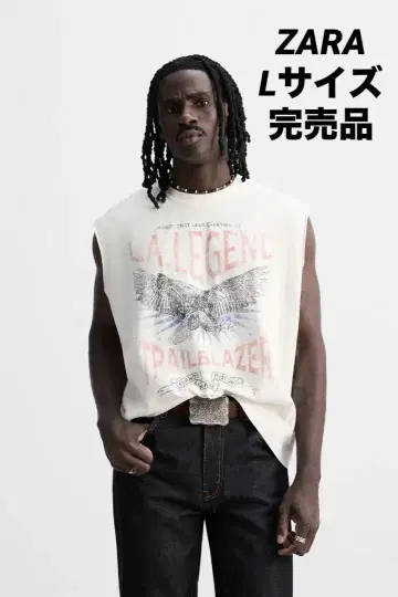 ZARA 자라 워시 가공 프린트 탱크탑 M 사이즈 완판템