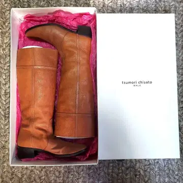 새상품급 tsumori chisato 브라운 롱 부츠