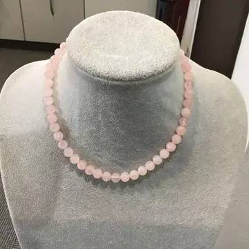 로즈 쿼츠 목걸이와 귀걸이 세트
