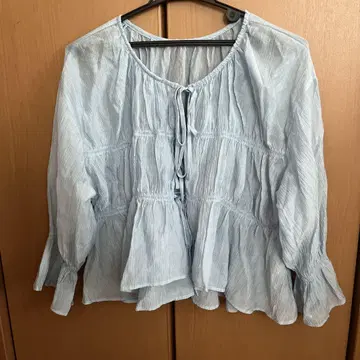셔링 블라우스 로리즈팜 스카이블루