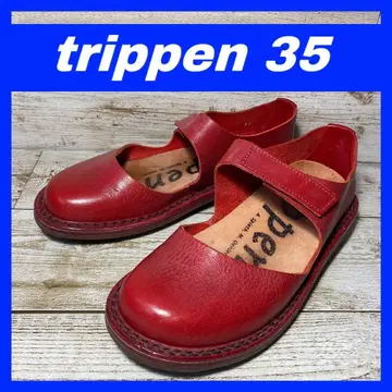 trippen 트리픈 가죽 스트랩 플랫 슈즈 35