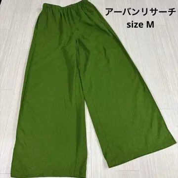 어반 리서치 그린 와이드 팬츠 허리밴딩 린넨
